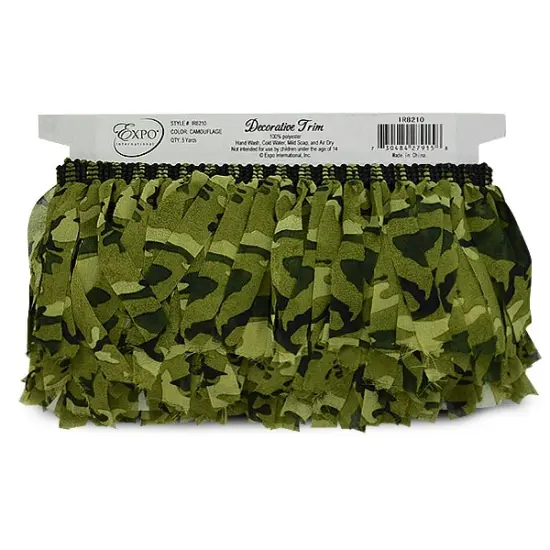 5 Yards of Kirk 4" Camouflage Fatigue Fringe Trim | 5 yard cut {2}
