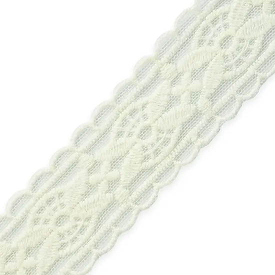 5 yards of Luci 1 1/4" Leaf and Medallion Scalloped Lace Trim | 5 yard cut {1}