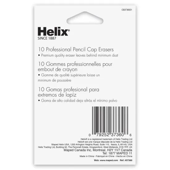 Professional Pencil Cap Erasers, White, 10 Per Pack, 12 Packs {2}