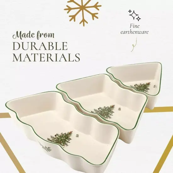 Spode Christmas Tree 3 Piece Tree Dip Bowl Set {2}