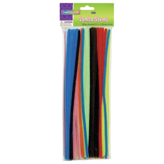 Jumbo Stems, Assorted, 12" x 6 mm, 100 Pieces Per Pack, 12 Packs {2}