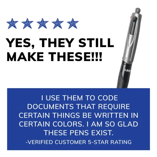 BIC 4-Color Grip Retractable Ball Pens, Medium Point (1.0mm), 12-Count Pack, Retractable Ball Pen With Long-Lasting Ink {6}