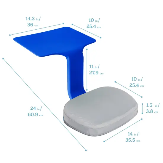 The Surf Portable Lap Desk and Surf Cushion, Flexible Seating Floor Desk with Foam Pad, 1-Pack Blue {2}