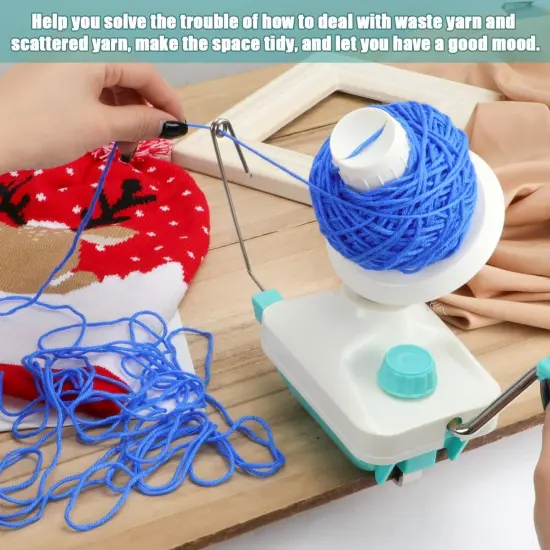 Yarn Ball Winder, Manual Yarn Spinner for Crocheting Plastic Knitting Yarn Roller Winding Wool Winder Machine Hand Operated Tool to Wind Yarn into Ball for Knitting Enthusiast Needlecraft Supplies {6}