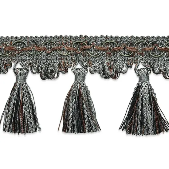 10 yards of 3" Ric Rac Tassel Trim | 1PTM-10 yard cut Pewter Multi {1}