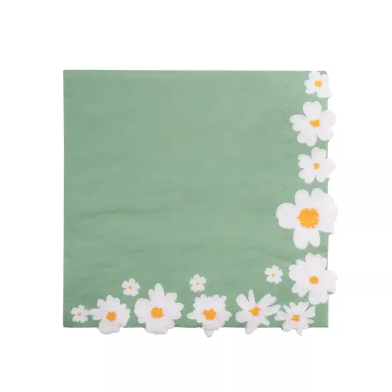 20 Daisy Flower Disposable Dinner Napkins {1}