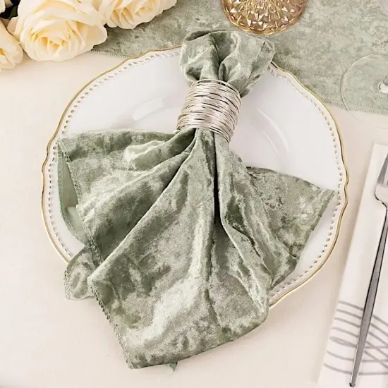5-Pieces Crushed Velvet Dinner Napkins {4}