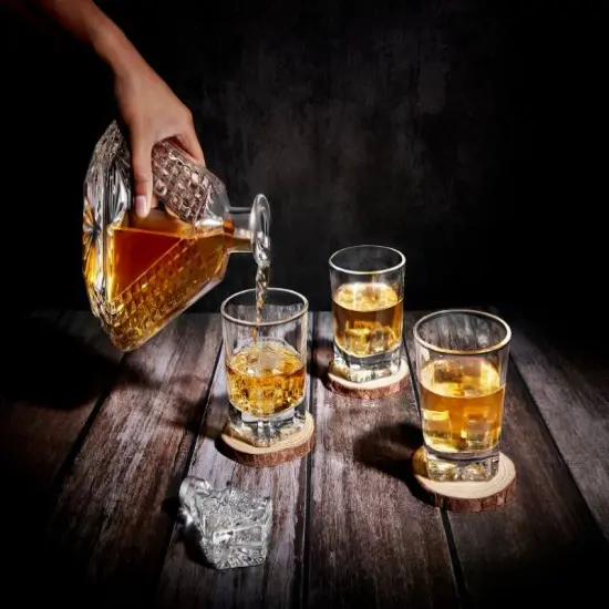 Makerflo Customizable Decanter with Airtight Stopper 22 oz | Liquor Decanter Bottle for Wine, Scotch, Bar, Ideal for DIY Personalization - Laser Engraving, UV DTF, Vinyl, Epoxy, Individually Wrapped {5}