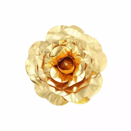 8 pcs 16" Gold Artificial Large Roses Flowers Wall Backdrop {4}