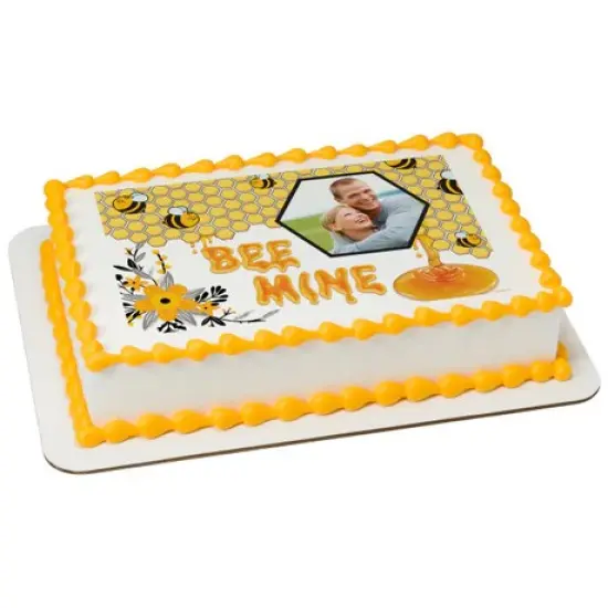 Bee Mine Honey Comb Love PhotoCake Edible Image {1}