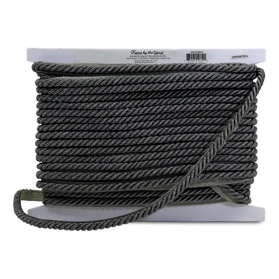 10 yards of Nicholas 3/8" Twisted Lip Cord Trim | 10 yard cut Metallic Silver {3}