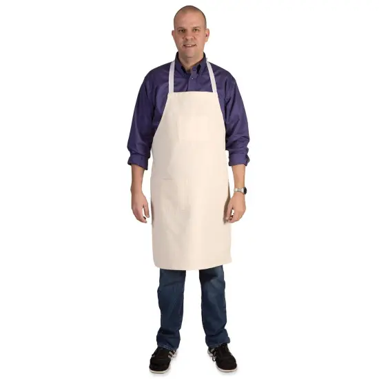 Full Length Adult Cotton Apron, Tan, 34" x 24", 1 Piece {1}