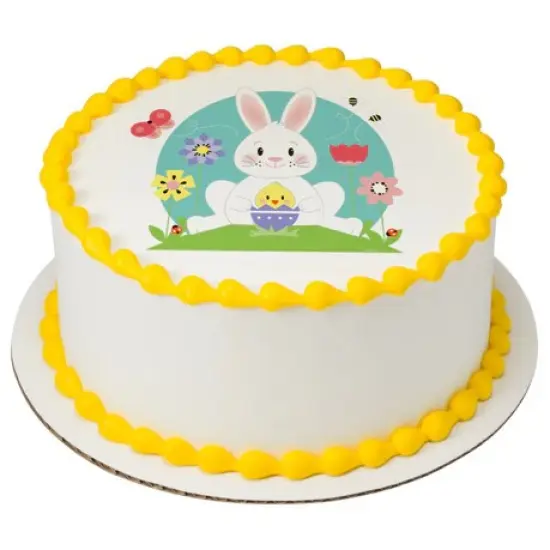 Bunny And Chick Easter Edible Cake Image PhotoCake {2}