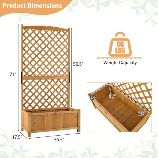 Planter Raised Bed with Trellis for Plant Flower Climbing-Orange {4}