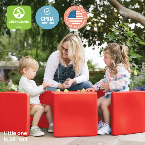 Tri-Me 3-In-1 Cube Chair, Kids Furniture Red {6}