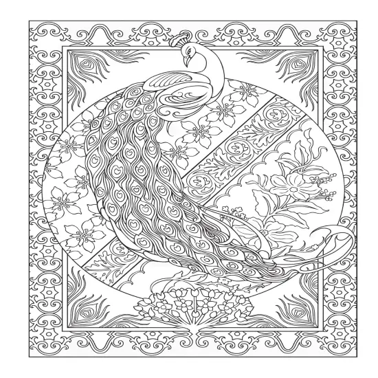 Creative Haven: Peacock Designs Coloring Book-Softcover {3}