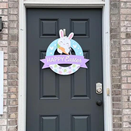 Big Dot of Happiness Spring Easter Bunny - Outdoor Happy Easter Party Decor - Front Door Wreath {3}