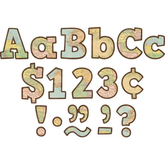 Travel the Map Bold Block 4" Letters Combo Pack, 230 Per Pack, 3 Packs {2}