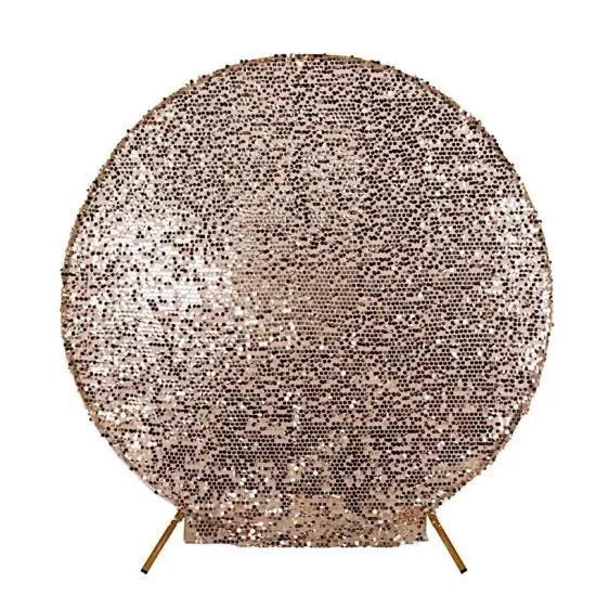 7.5 ft BLUSH Sparkly Big Payette Sequin Backdrop STAND COVER {1}