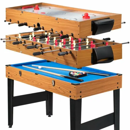 48" 3-in-1 Multi Combo Football Billiards Pool Hockey Game Table {3}
