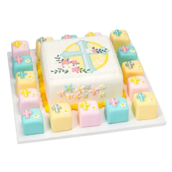Cross with Flowers Easter Edible Cake Image PhotoCake {2}