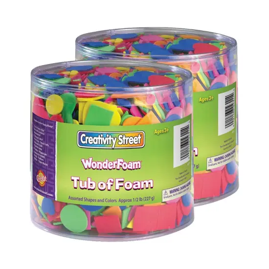 WonderFoam&reg; Craft Tub, Foam Shapes, Assorted Sizes, 1/2 lb. Per Pack, 2 Packs {1}