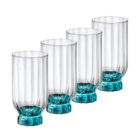 Bormioli Rocco Florian DOF Glasses, 12.6 oz. Blue, Set of 4 {1}