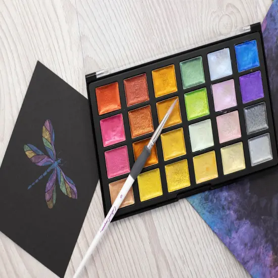 Moonbeam Shimmering Watercolor Palette {1}