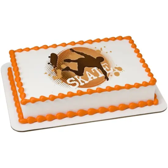 Skateboarder Edible Cake Topper Image 1/4 sheet {1}
