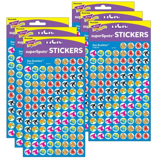 Sea Buddies&trade; superSpots&reg; Stickers, 800 Per Pack, 6 Packs {1}