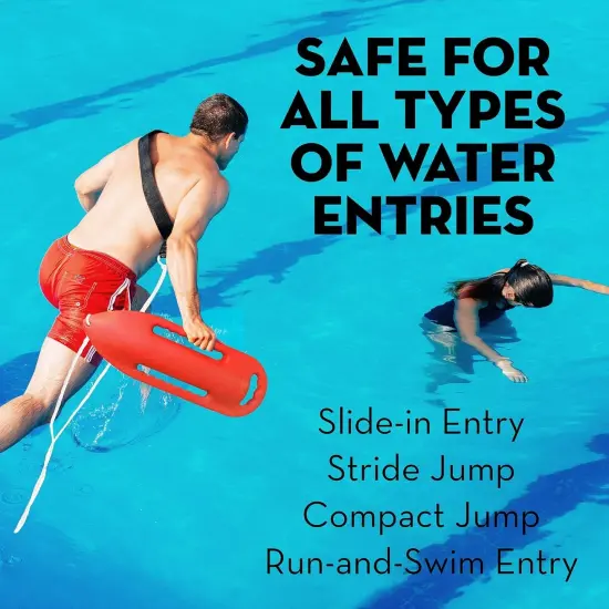 Lifeguard Float | Professional Rescue Can | Open Water Swim Buoy | Lifeguard Rescue Can Red Ruby {6}