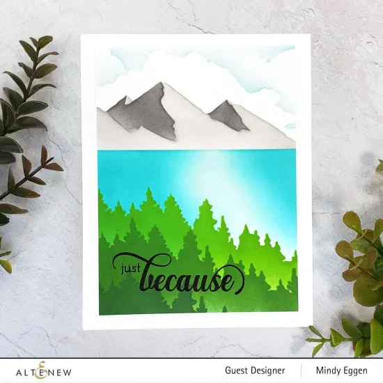 Mountain Scene Stencil {3}