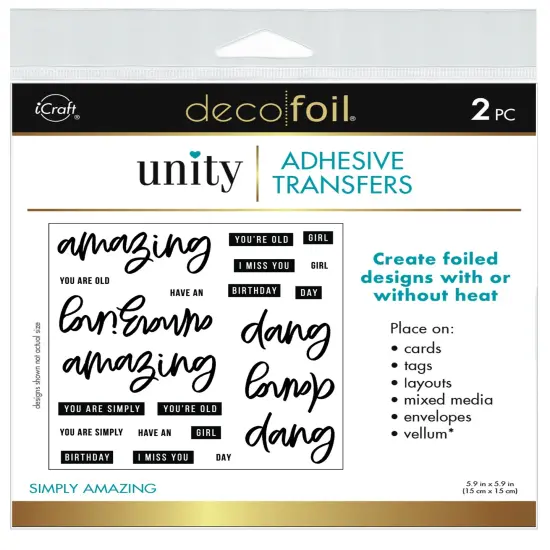Deco Foil Adhesive Transfer Sheets by Unity5.9" x 5.9"-Simply Amazing {1}