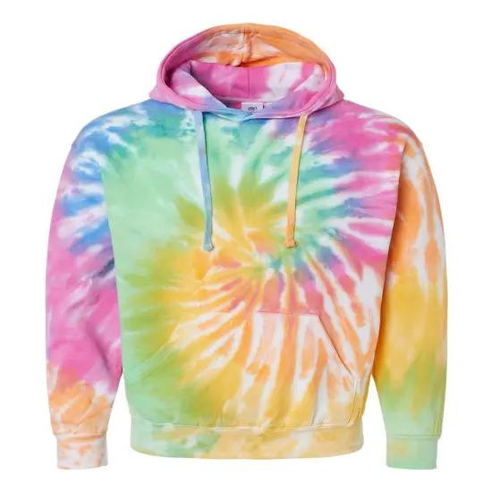 Colortone&reg; Tie-Dyed Hooded Turtle Neck Long Sleve Sweatshirt Eternity {1}