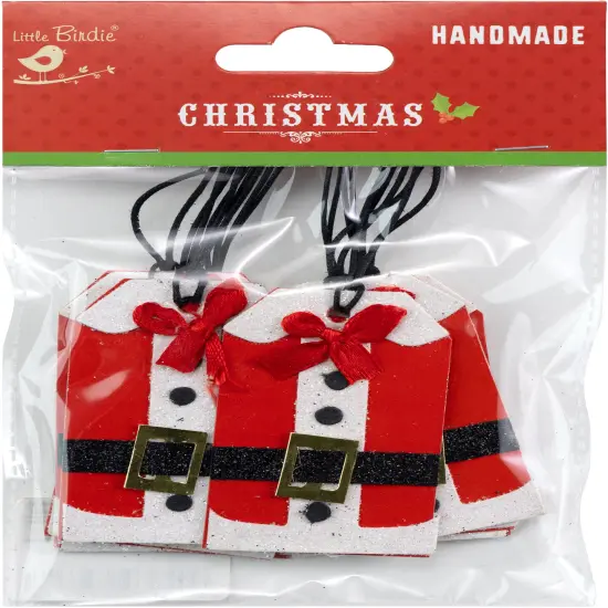 Little Birdie Christmas Gift Tag 10/Pkg-Santa Jacket {1}
