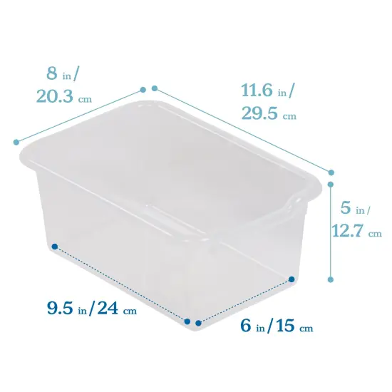 10 Cubby Mobile Tray Cabinet with 10 Scoop Front Storage Bins Clear {3}