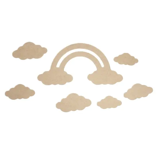 Little Birdie MDF Rainbow Cloud-7 Pieces {1}