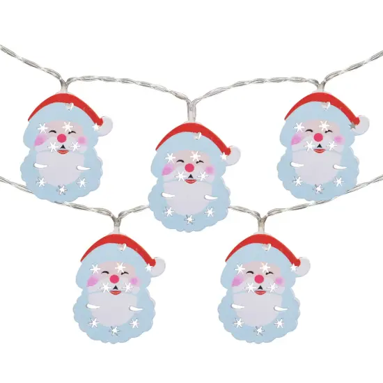 Northlight LED Santa Claus Christmas Fairy Lights - 4' Copper Wire - 10ct Blue {3}