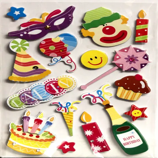 Designer Happy Birthday Dimensional Stickers {1}