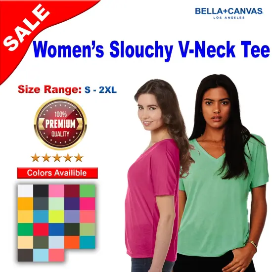 BELLA + CANVAS&reg; Women&rsquo;s Slouchy Short Sleeve V-Neck Tee Dark Grey Heather {2}