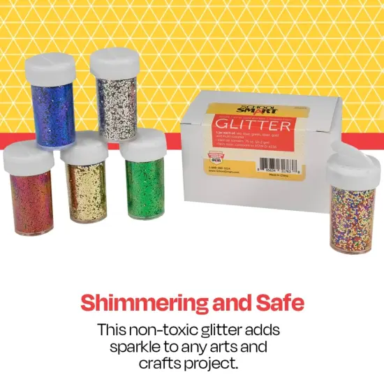 School Smart Craft Glitter, 4 Ounces, Assorted Colors, Pack of 6 {6}