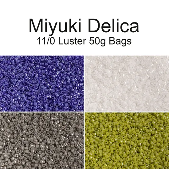 Miyuki Delica 50g Luster Glass Beads, 11/0 White Pearl (DB0201) {4}