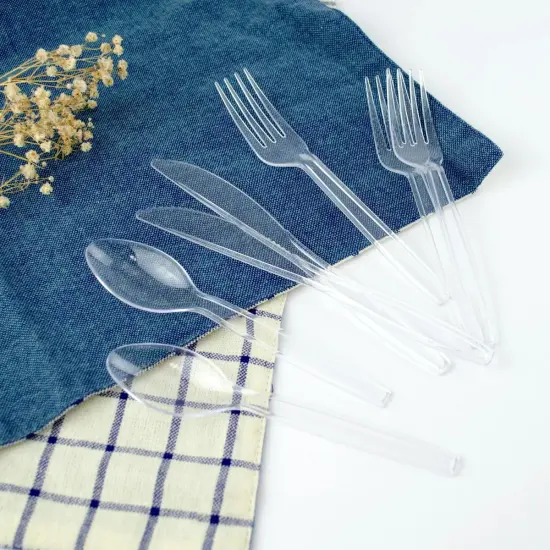 Clear Disposable Cutlery set - 360 Pieces: 180 Forks, 120 Spoons, 60 Knives {6}