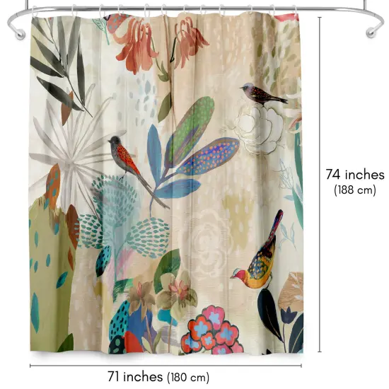 Americanflat 71" x 74" Shower Curtain, Where The Passion Flower Grows I by PI Creative Art {2}