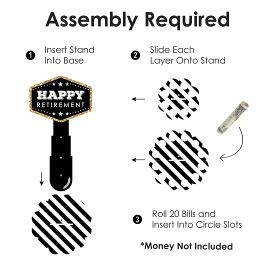 Big Dot of Happiness Happy Retirement - DIY Retirement Party Money Holder Gift - Cash Cake {6}