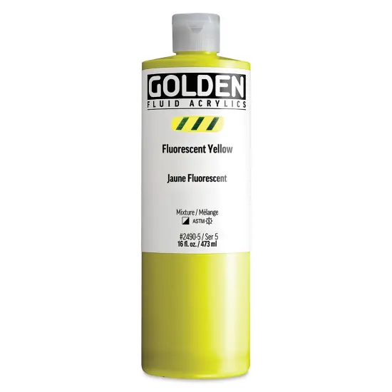 Golden Fluid Acrylic - Fluorescent Yellow, 16 oz Bottle {1}
