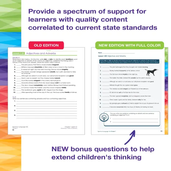 Spectrum Grade 7 Language Arts Workbook, ELA Middle School Books for Kids Ages 12-13 Covering Grammar, Vocabulary, Sentence Structure, Parts of Speech, and More, Classroom or Homeschool Curriculum {3}