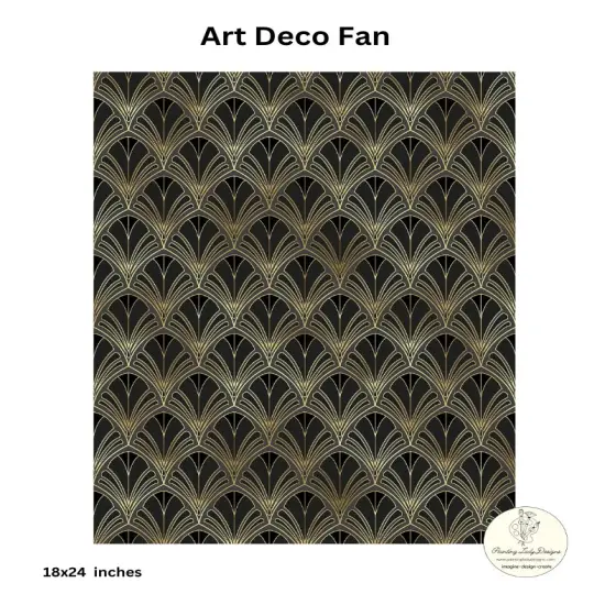 ART DECO - Decoupage and Mixed Media Art Paper in Elegant Black and Gold {1}