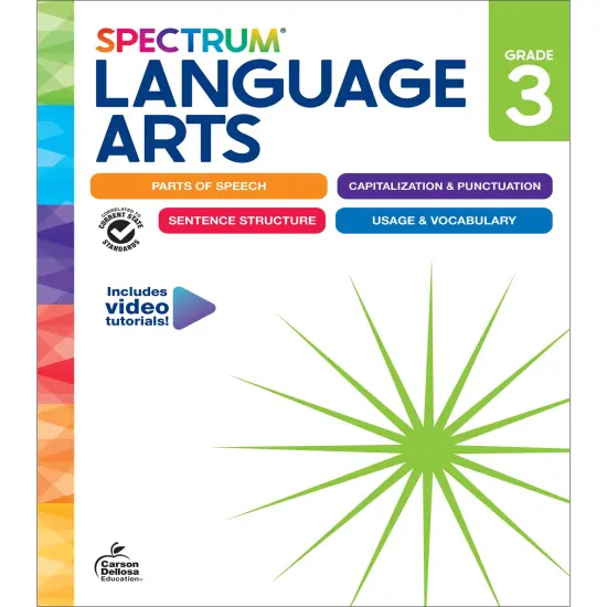 Spectrum Language Arts 3rd Grade Workbooks, ELA Activity Book for Kids Ages 8-9, Parts of Speech, Sentence Structure, English Grammar, Vocabulary, Spelling and More, Classroom or Homeschool Curriculum {1}