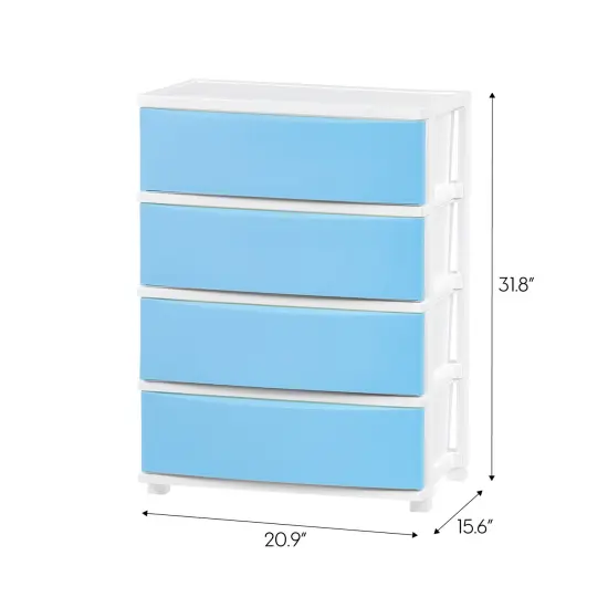 IRIS USA Plastic 4 Drawer Storage Cart, Organizer Unit for Bedroom, Closet, Kitchen, Bathroom, Laundry Room, Dorm {6}
